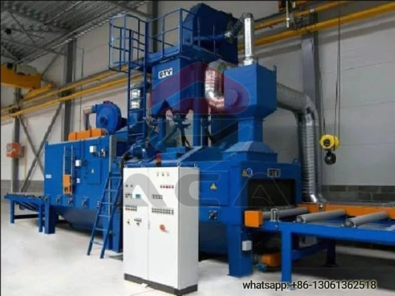 Sandblasting machine for steel plate
